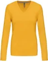 CAMISETA LADIES' LONG-SLEEVED V-NECK T-SHIRT KARIBAN K382