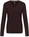 CAMISETA LADIES' LONG-SLEEVED V-NECK T-SHIRT KARIBAN K382