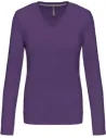 CAMISETA LADIES' LONG-SLEEVED V-NECK T-SHIRT KARIBAN K382