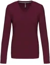 CAMISETA LADIES' LONG-SLEEVED V-NECK T-SHIRT KARIBAN K382