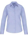 CAMISA LADIES' LONG-SLEEVED COTTON POPLIN SHIRT KARIBAN K542