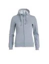 SUDADERA CON CAPUCHA BASIC HOODY FULL ZIP LADIES CLIQUE 021035