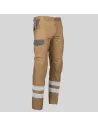 PANTALÓN UNISEX MULTIBOLSILLOS ELÁSTICO ARCE COMBINADO + 2 BANDAS REFLECTANTES GARYS 7502CB