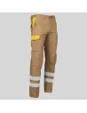 PANTALÓN UNISEX MULTIBOLSILLOS ELÁSTICO ARCE COMBINADO + 2 BANDAS REFLECTANTES GARYS 7502CB