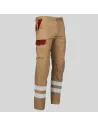 PANTALÓN UNISEX MULTIBOLSILLOS ELÁSTICO ARCE COMBINADO + 2 BANDAS REFLECTANTES GARYS 7502CB