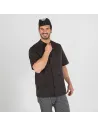 CHAQUETA COCINA UNISEX POPELÍN FINO NEGRO M/C GARYS 917A00