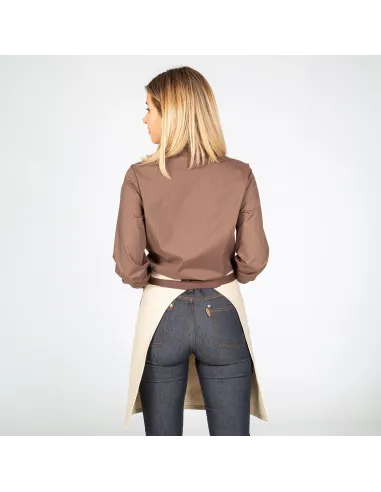 DELANTAL SIN PETO BEIGE COMBI ESPIGA 50X68 CM GARYS 100013