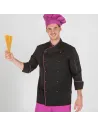 CHAQUETA COCINA UNISEX NEGRA M/L BOLS. MANGA GARYS 931300