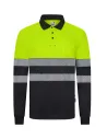 POLO POLIÉSTER RECICLADO BICOLOR MANGA LARGA CINTA SEGMENTADA VELILLA 305535
