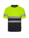 CAMISETA POLIÉSTER RECICLADO BICOLOR MANGA CORTA CINTA SEGMENTADA VELILLA 305633